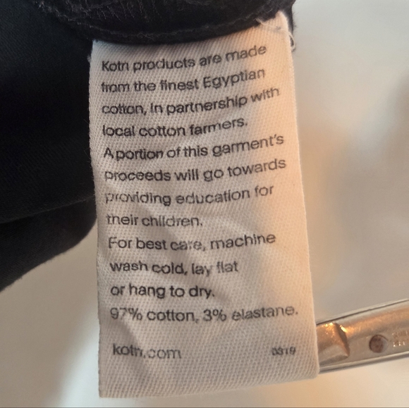 KOTN Egyptian Cotton Crop Wide Leg Trouser Black, Sz 12 - Picture 9 of 9